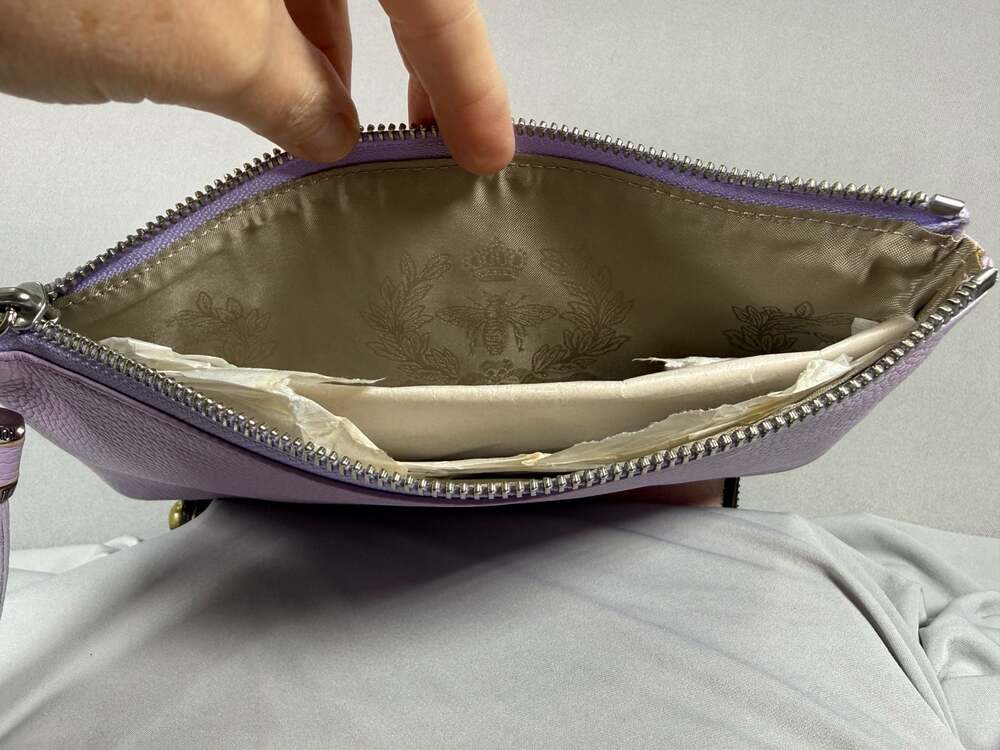 NWT My Flat In London Tell Me Yr Secrets Pouch Wristlet Lavender - Picture 12 of 14